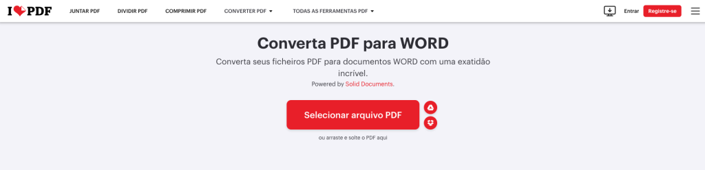 converter PDF para Word com o iLovePDF