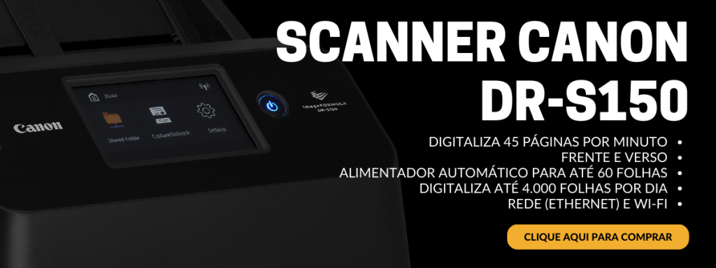Scanner Canon ImageFORMULA DR-S150, 45ppm, Duplex (frente e verso) netscan digital comprar