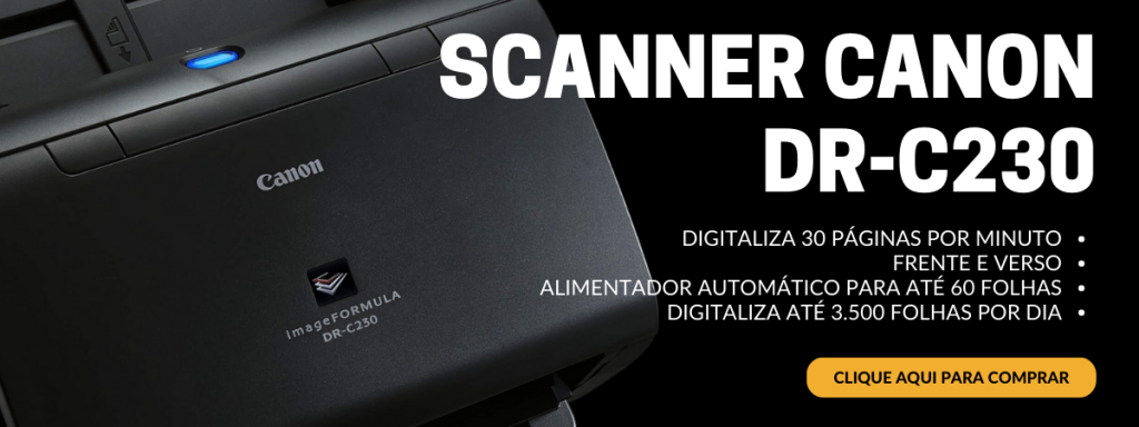 Scanner Canon DR-C230, 30ppm, Duplex (frente e verso)