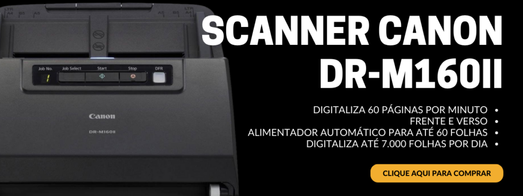 Scanner Canon imageFORMULA DR-M160II, 60ppm, Duplex (frente e verso)