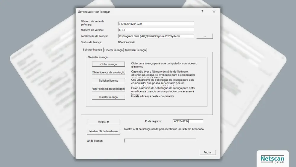 Gerenciados de Licenças Kodak Capture Pro