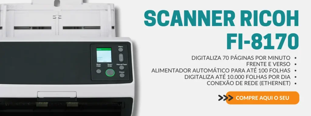 Scanner Ricoh Fi-8170, 70 ppm, Duplex (frente e verso)